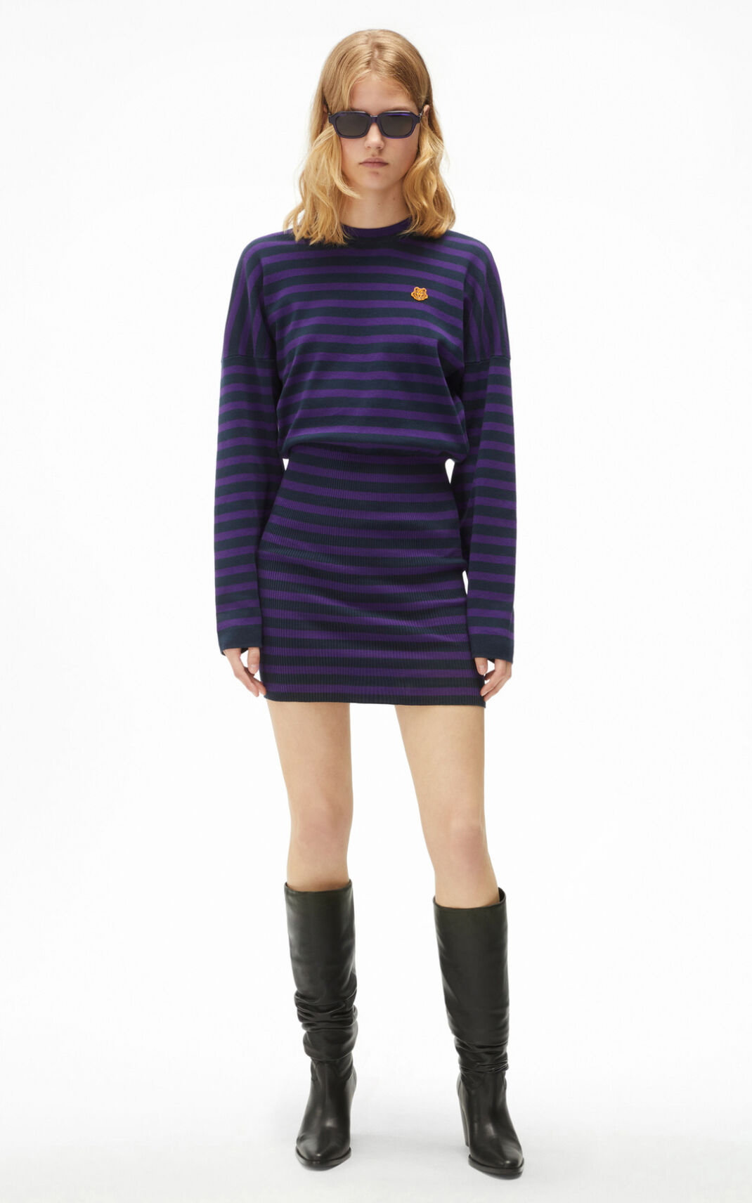 Kenzo Striped jumper Ženska Obleke Modra Črna SI-6116848